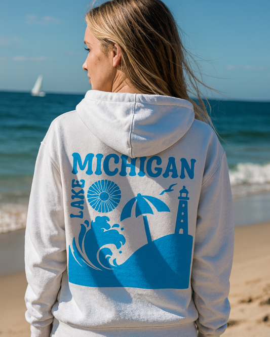Lake Michigan Hoodie - Blue | Great Lakes Life Collection
