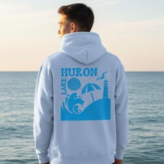 Lake Huron Hoodie - Light Blue | Great Lakes Life Collection