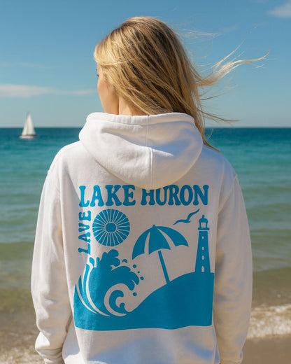 Lake Huron Hoodie - Blue | Great Lakes Life Collection
