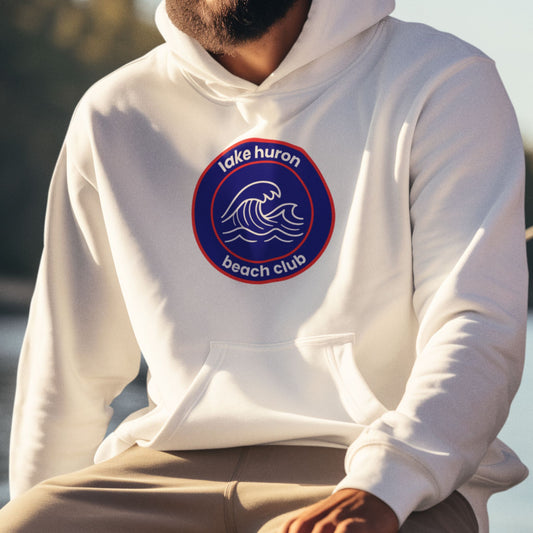 Lake Huron Beach Club Hoodie - Red/Blue