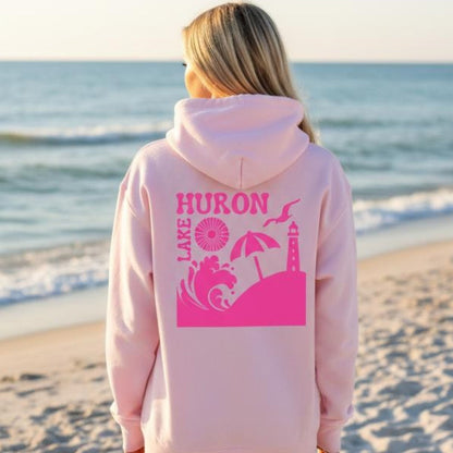 Lake Huron Hoodie - Pale Pink | Great Lakes Life Collection
