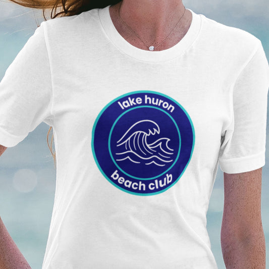 Lake Huron Beach Club T-Shirt - Aqua/Navy