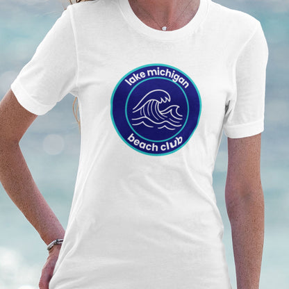 Lake Michigan Beach Club T-Shirt - Aqua/Navy