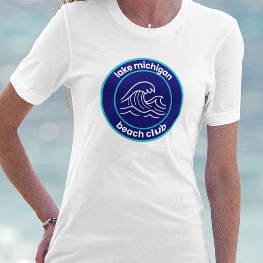 Lake Michigan Beach Club T-Shirt - Aqua/Navy