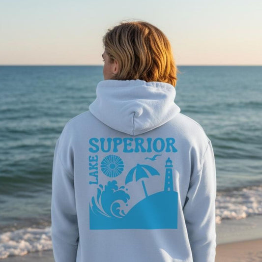 Lake Superior Hoodie - Light Blue | Great Lakes Life Collection