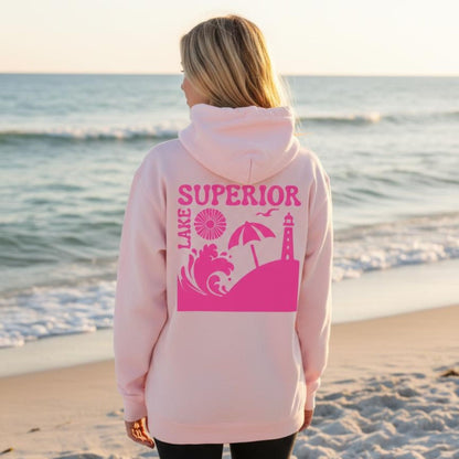 Lake Superior Hoodie - Pale Pink | Great Lakes Life Collection