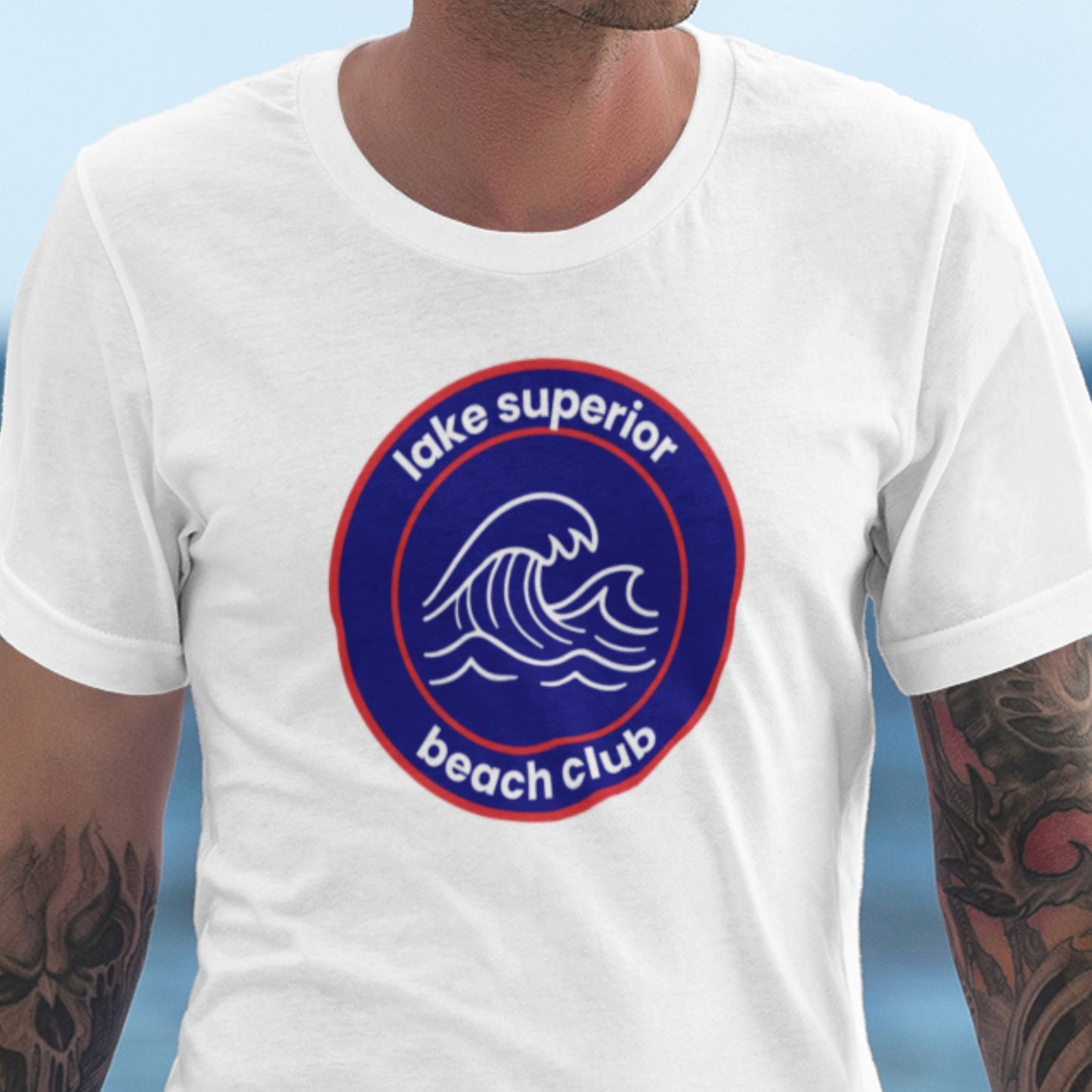 Lake Superior Beach Club T-Shirt - Red/Blue