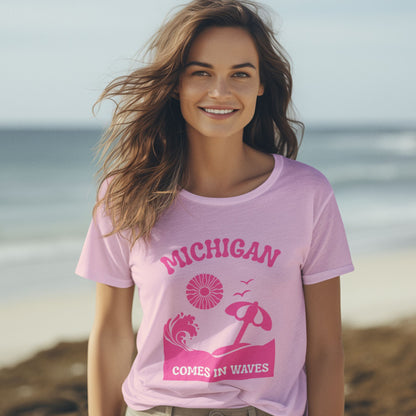 Waves.Wonder.Water Tee - Pink